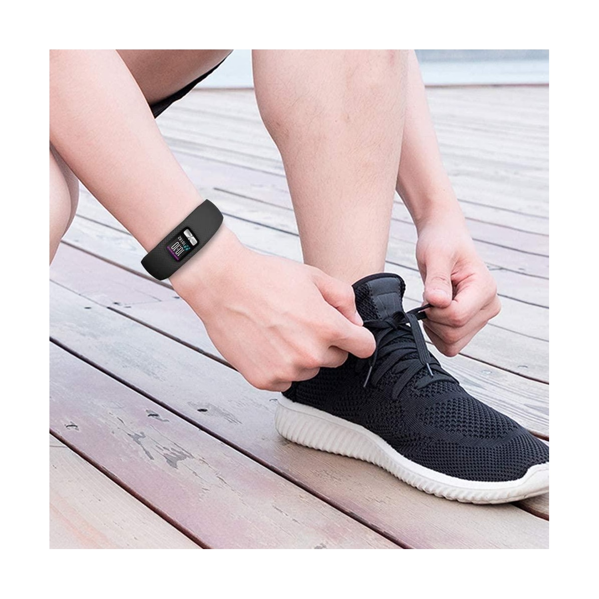 Klokkereim til Garmin Vivofit 4, svart (L)