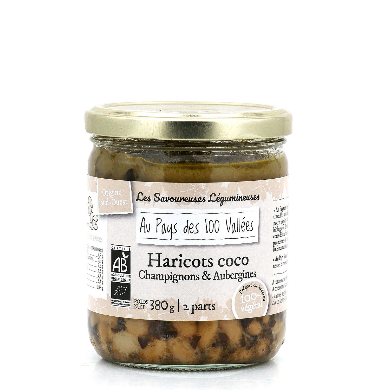 Les savoureuses légumineuses - Haricots coco, champignons et aubergines