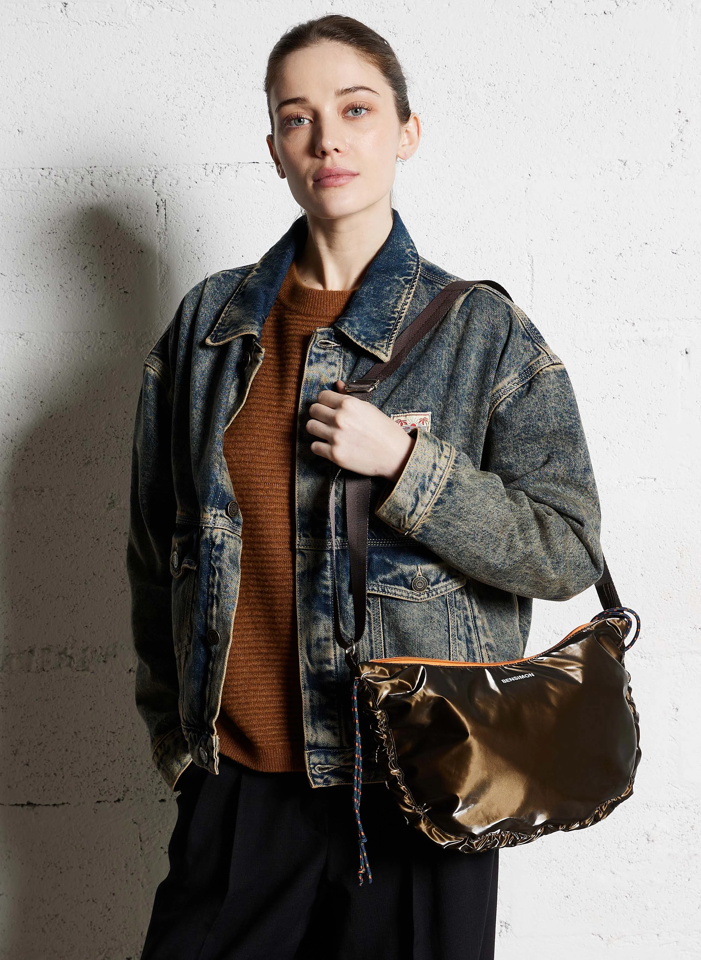 Sac à bandoulière demi-lune | Marron