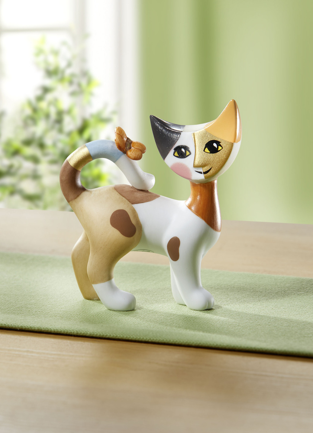 Von Hand gefertigt Katze aus Biskuitporzellan