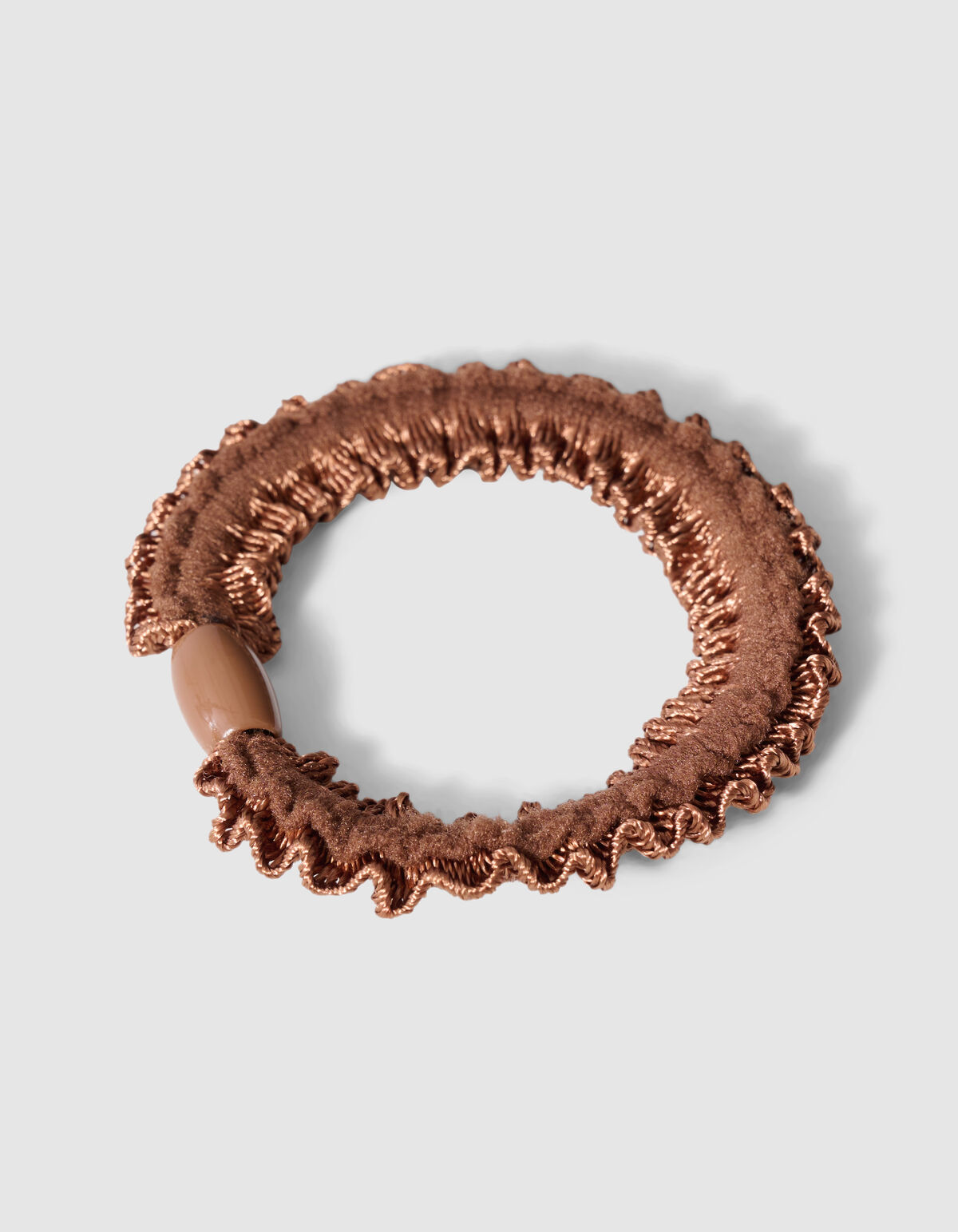 Small Ruffle Haarelastiek Bruin