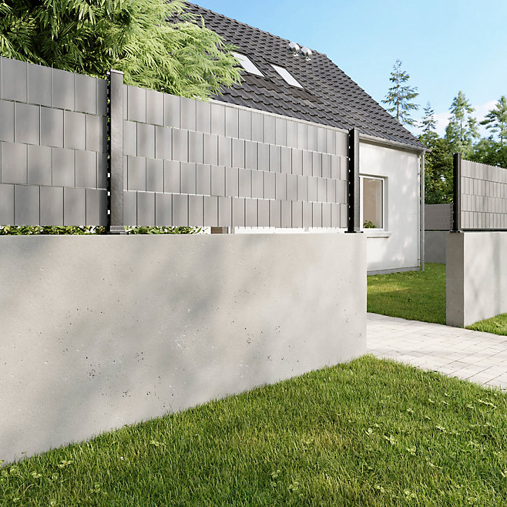 Panneau de clôture grillagée Blooma Louga gris 200 x h.193 cm