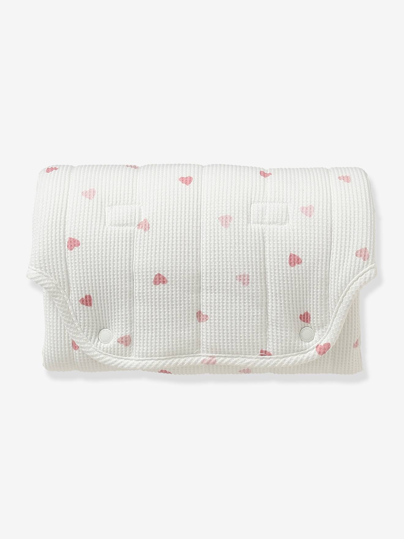 Alfombra cambiador de viaje de nido de abeja branco claro estampado