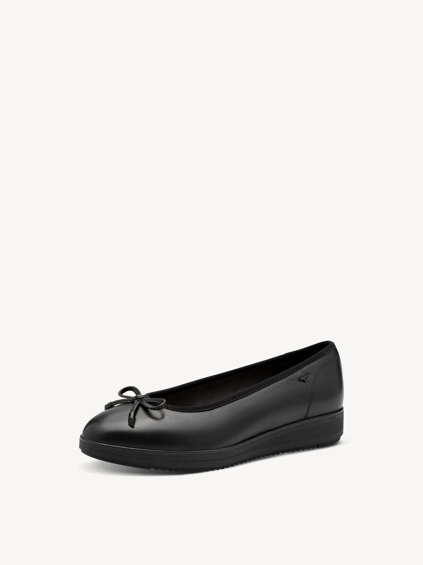 Leren Ballerina - zwart