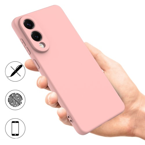 Samsung Galaxy S25 Edge Silikon Case Hülle mit Kameraschutz   Trageschlaufe - Rosa