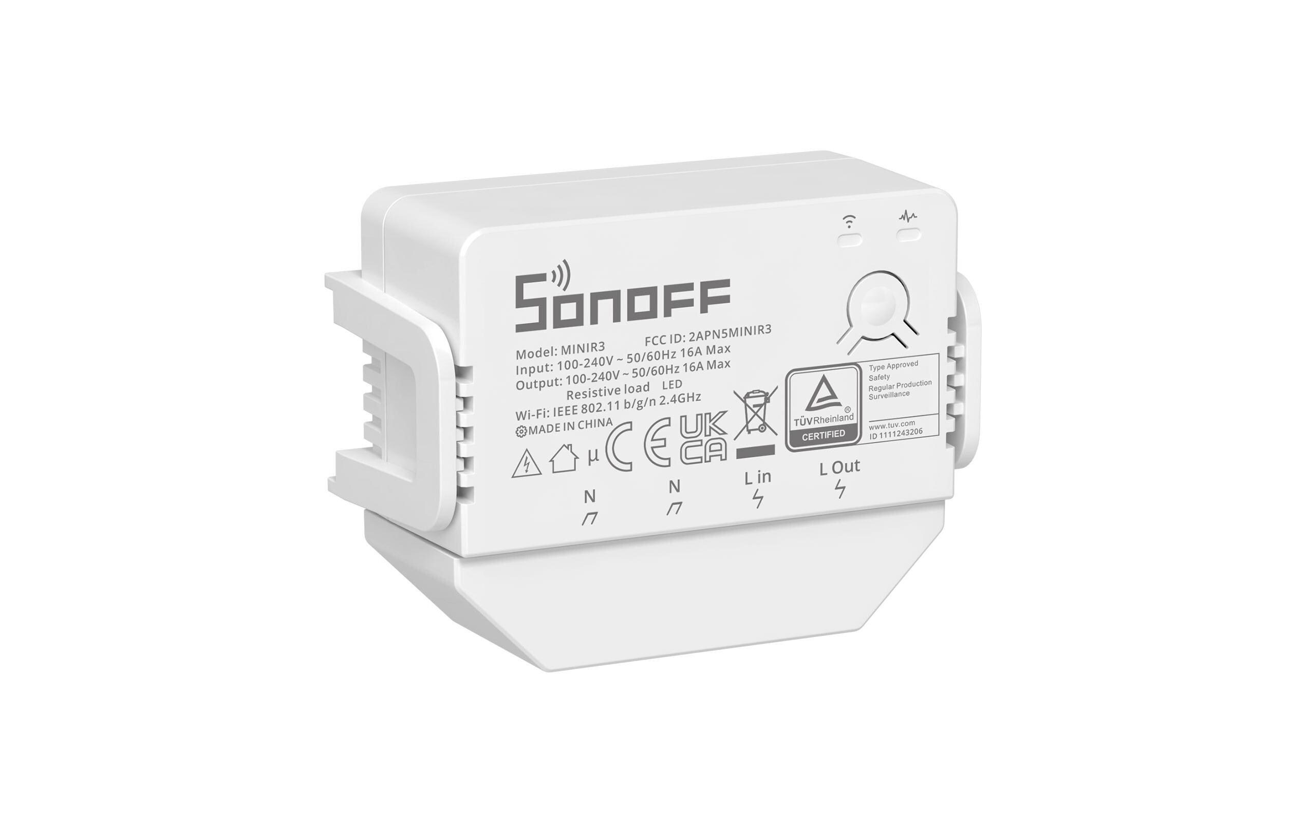 WLAN-Schaltaktor MINIR3, 1-fach, 230 V 16 A WeissEWeLink-Remote Gateway