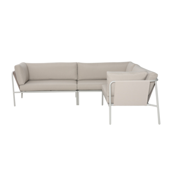 Kiel loungeset beige metaal/textileen 5-zits