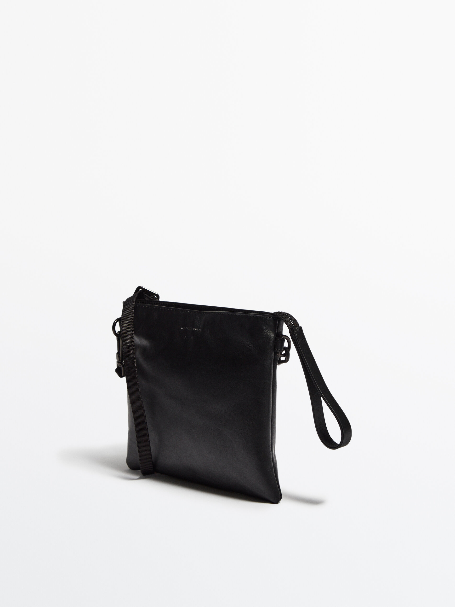 Bolsa de couro com alça - Studio - PRETA