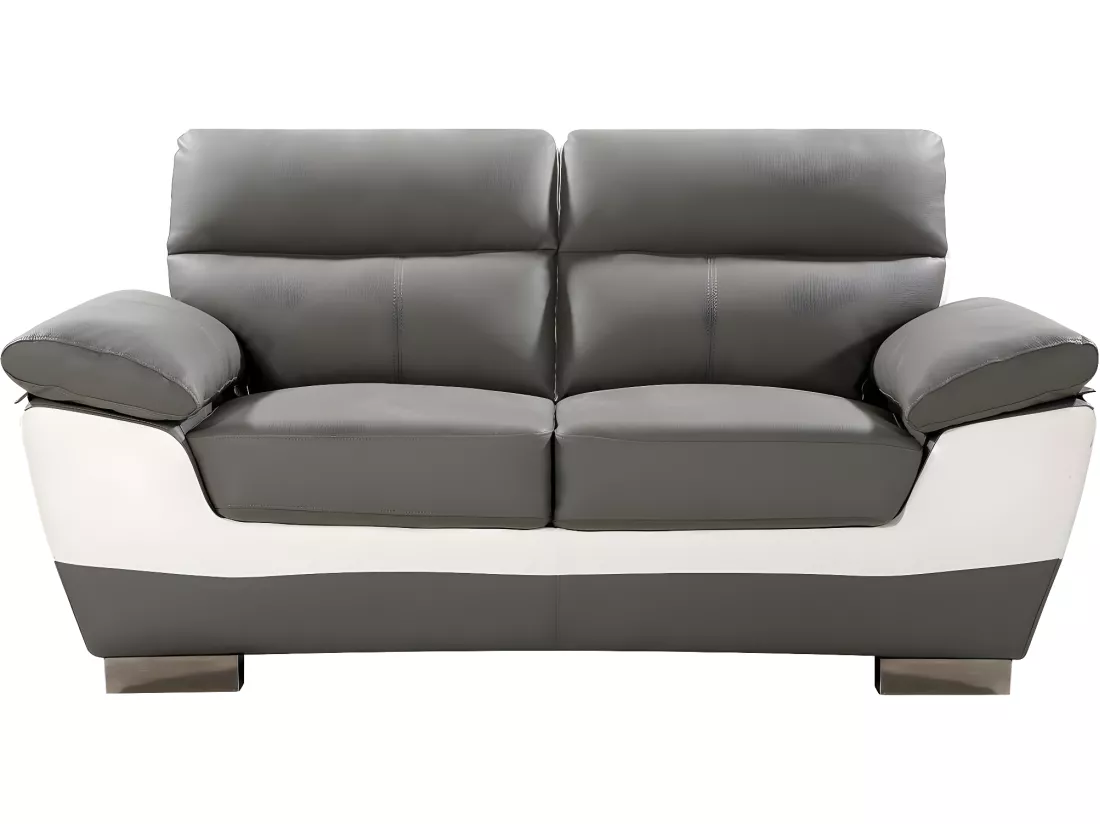 Canapé fixe en cuir reconstitué et PVC 