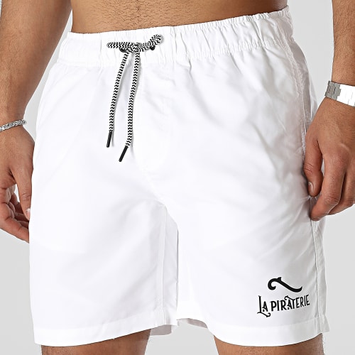 Short De Bain Logo 2 Blanc Noir