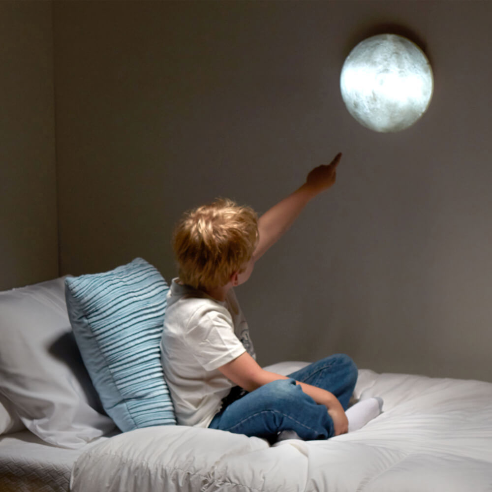 Moon In My Room Mondlampe 25 cm, Einschlaflicht mit 8 Mondphasen, Helligkeit einstellbar, Verschiedene Modi, Kinder Nach