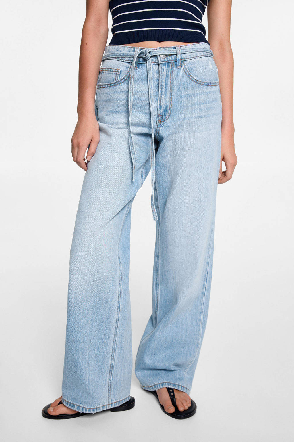 MANGO TEEN wide leg jeans lichtblauw