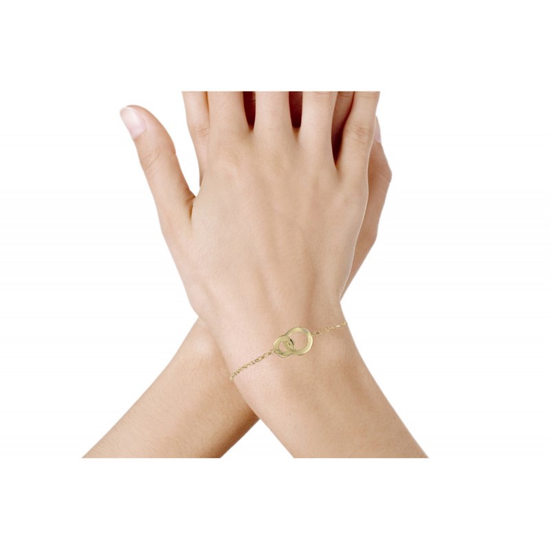 Bracelet Double Anneaux Plaqué Or