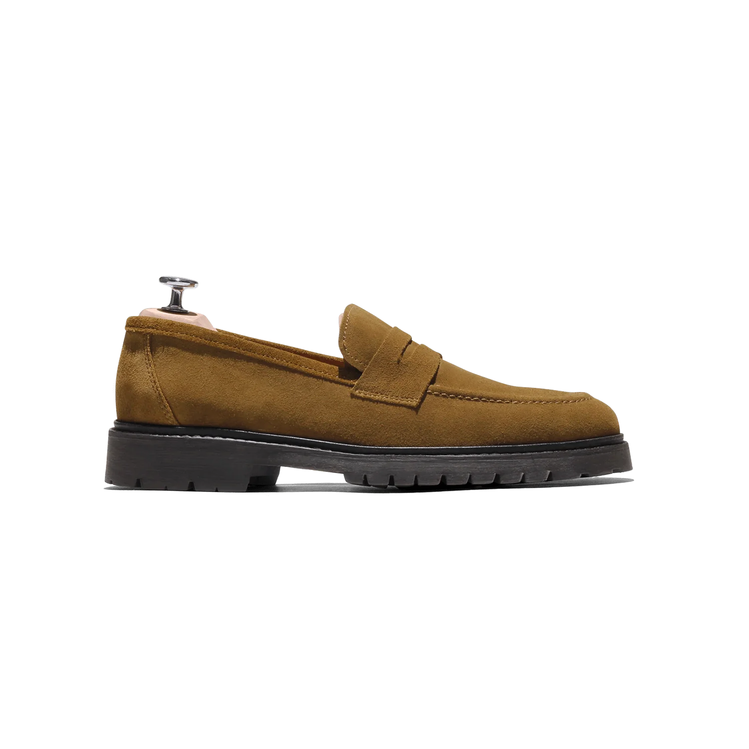 Mika-Mocassin en veau velours cognac