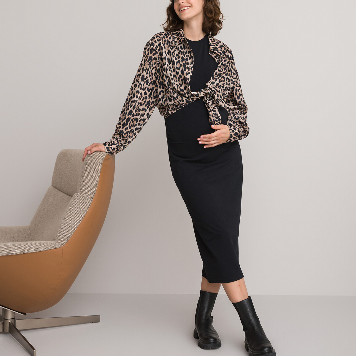 LA REDOUTE COLLECTIONS<br>Vestido de maternidade sem mangas, em algodão orgânico