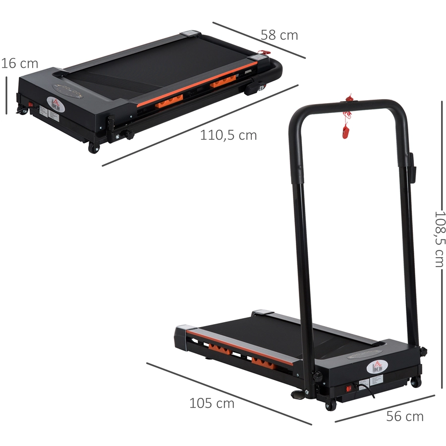 HOMCOM Faltbares Laufband mit LCD Display schwarz