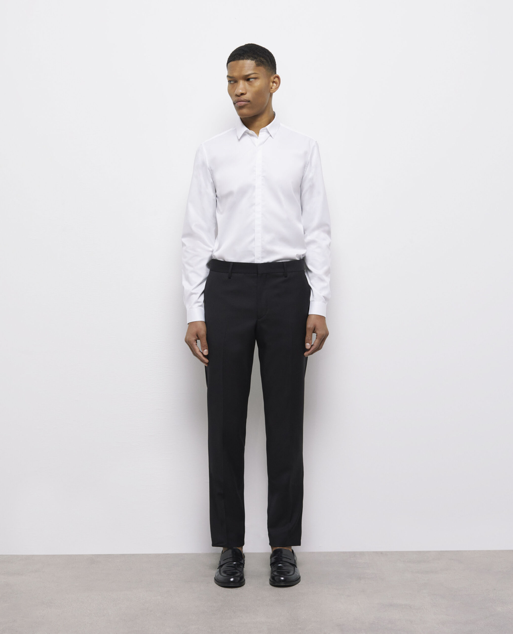 Pantalon de costume en laine noir