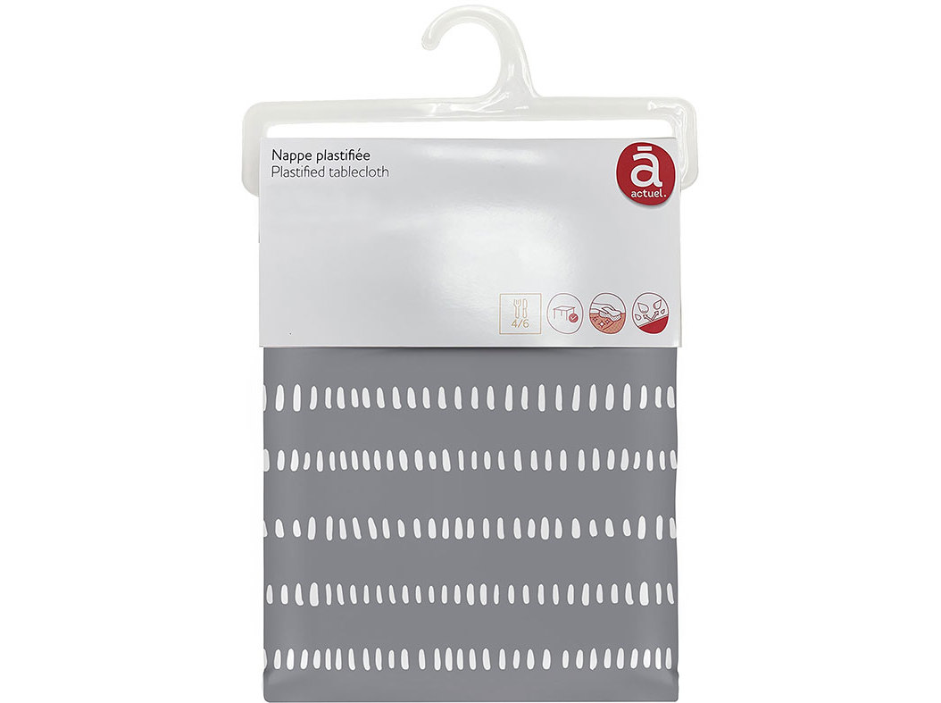 TOALHA MESA PVC ACTUEL CINZA EST 150X200