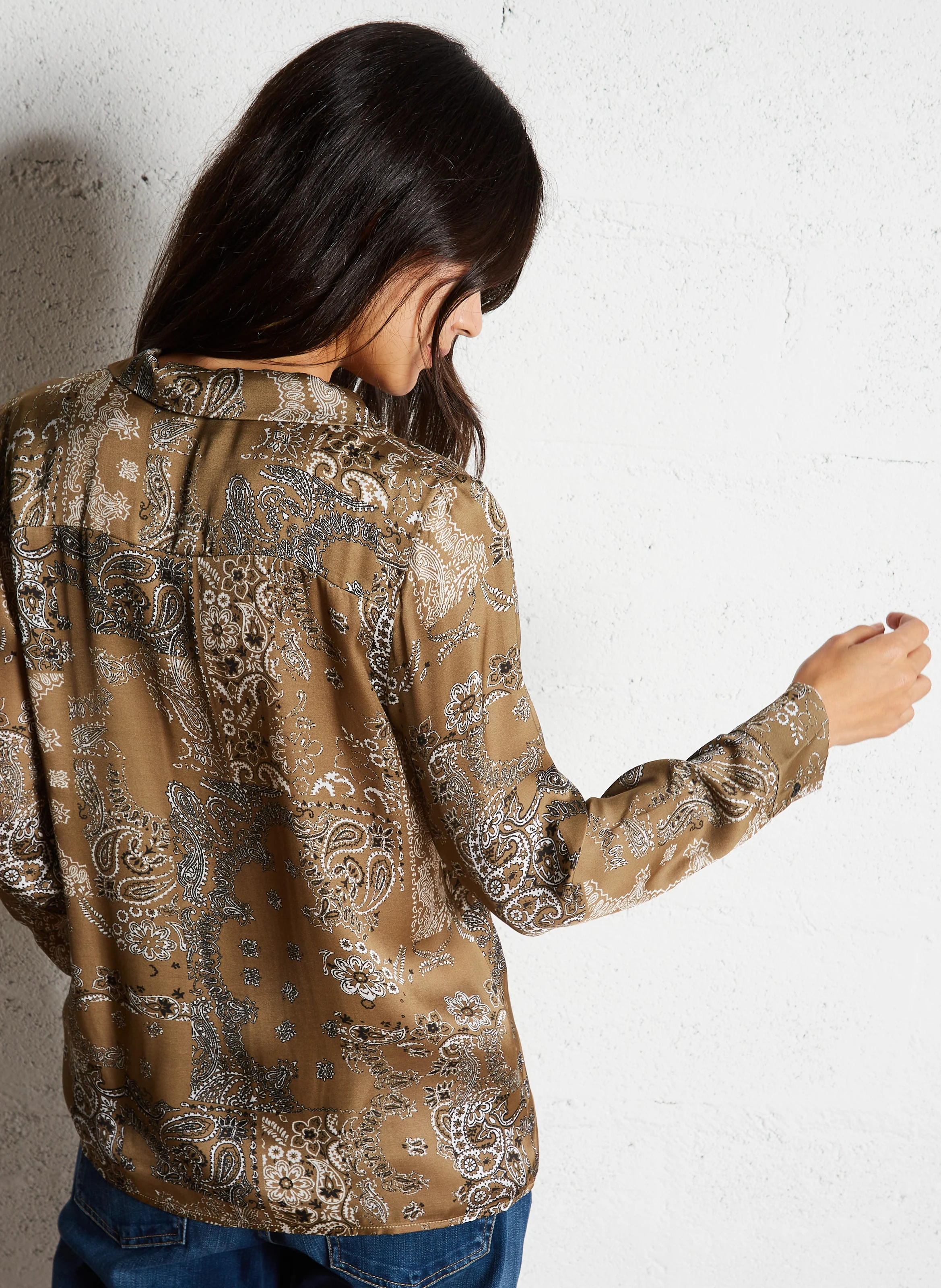 MORENA - Chemise imprimée| Marron