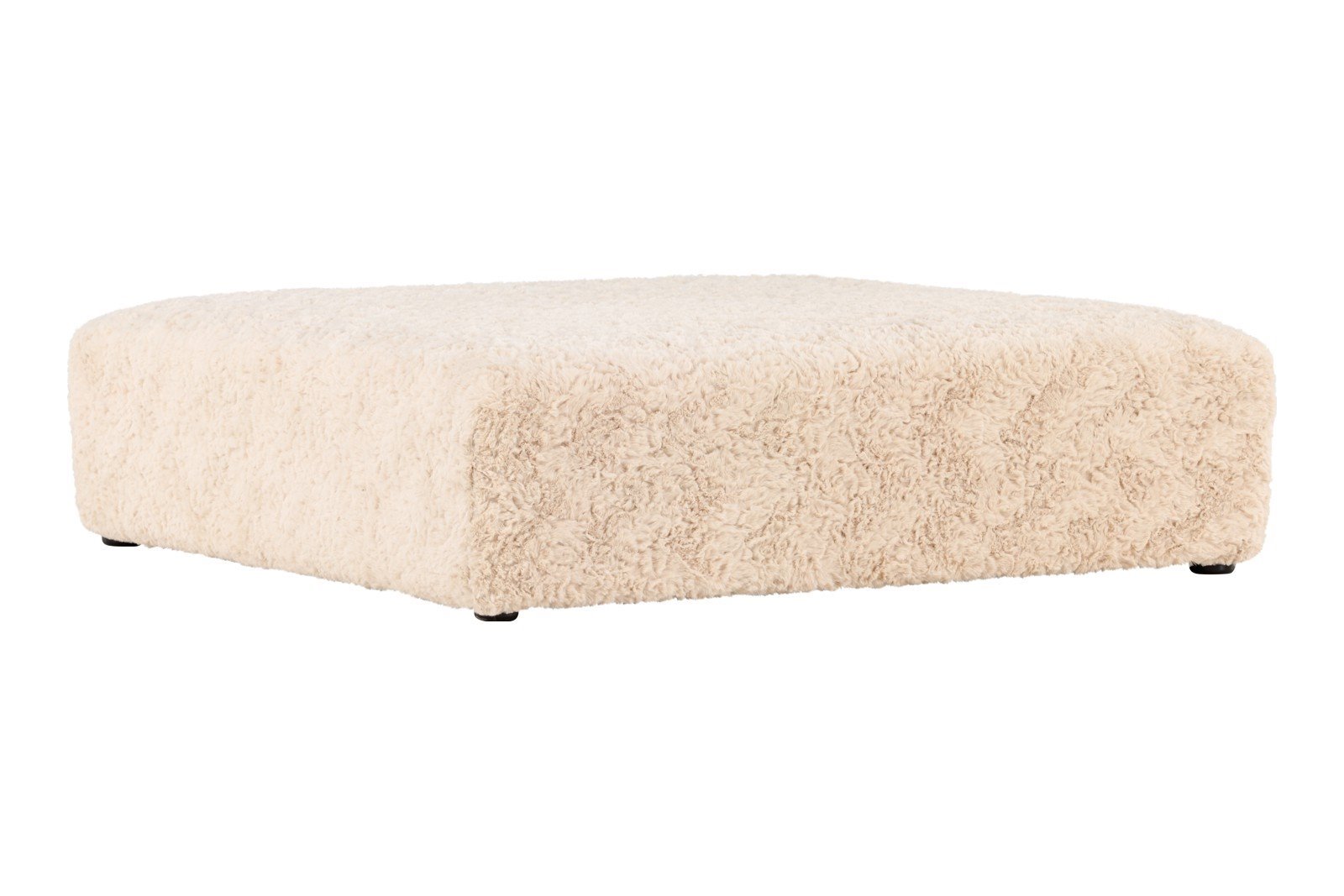 Frankie puff 100x100cm beige fuskepels