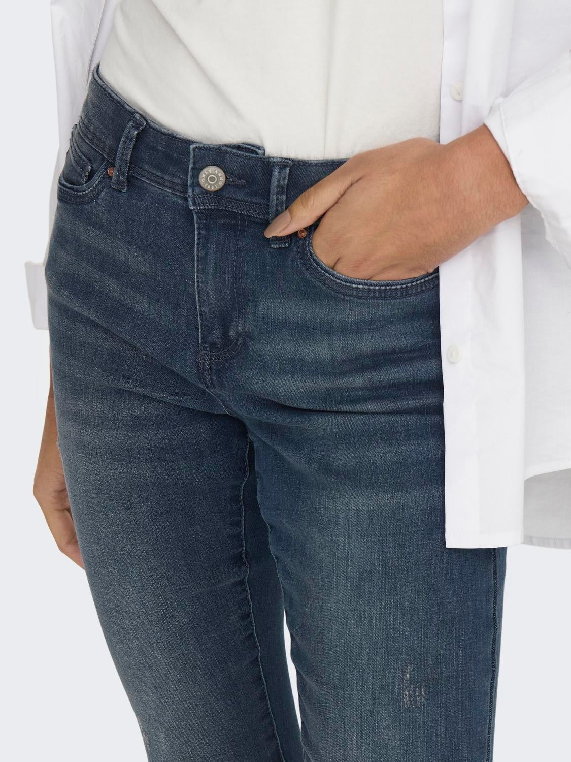 ONLWAUW Mittlere Taille Skinny Fit Jeans Blue Black Denim