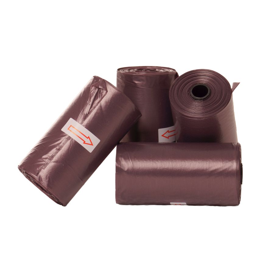 WUAPU 4 ROLOS DE SACOS HIGIÊNICOS MARRONS