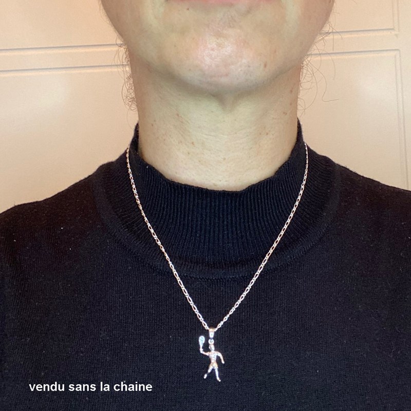 Pendentif joueur de tennis - Argent massif