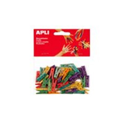 Apli - 45 mini pinces bois - coloris assortis