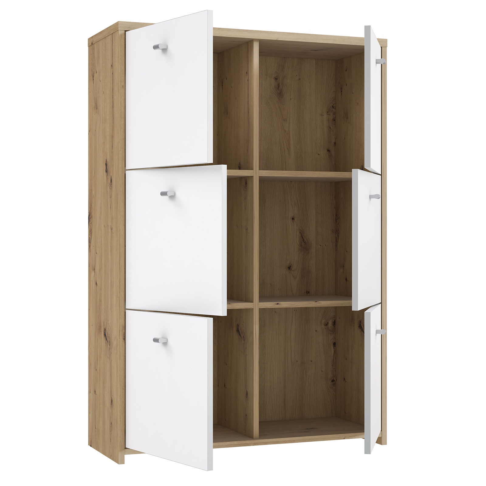 Kommode - Artisan Eiche-weiß - 77 cm breit - 6 Türen