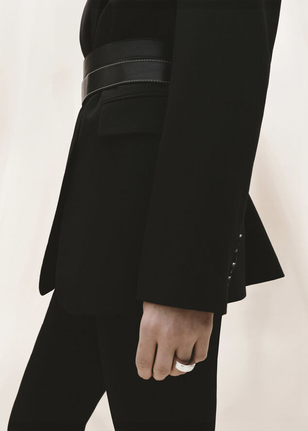 MANGO Cropped slim-fit trousers Black