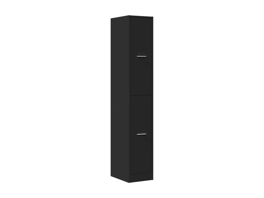 Armoire d'apothicaire noir 30x41x174,5 cm bois d'ingénierie
