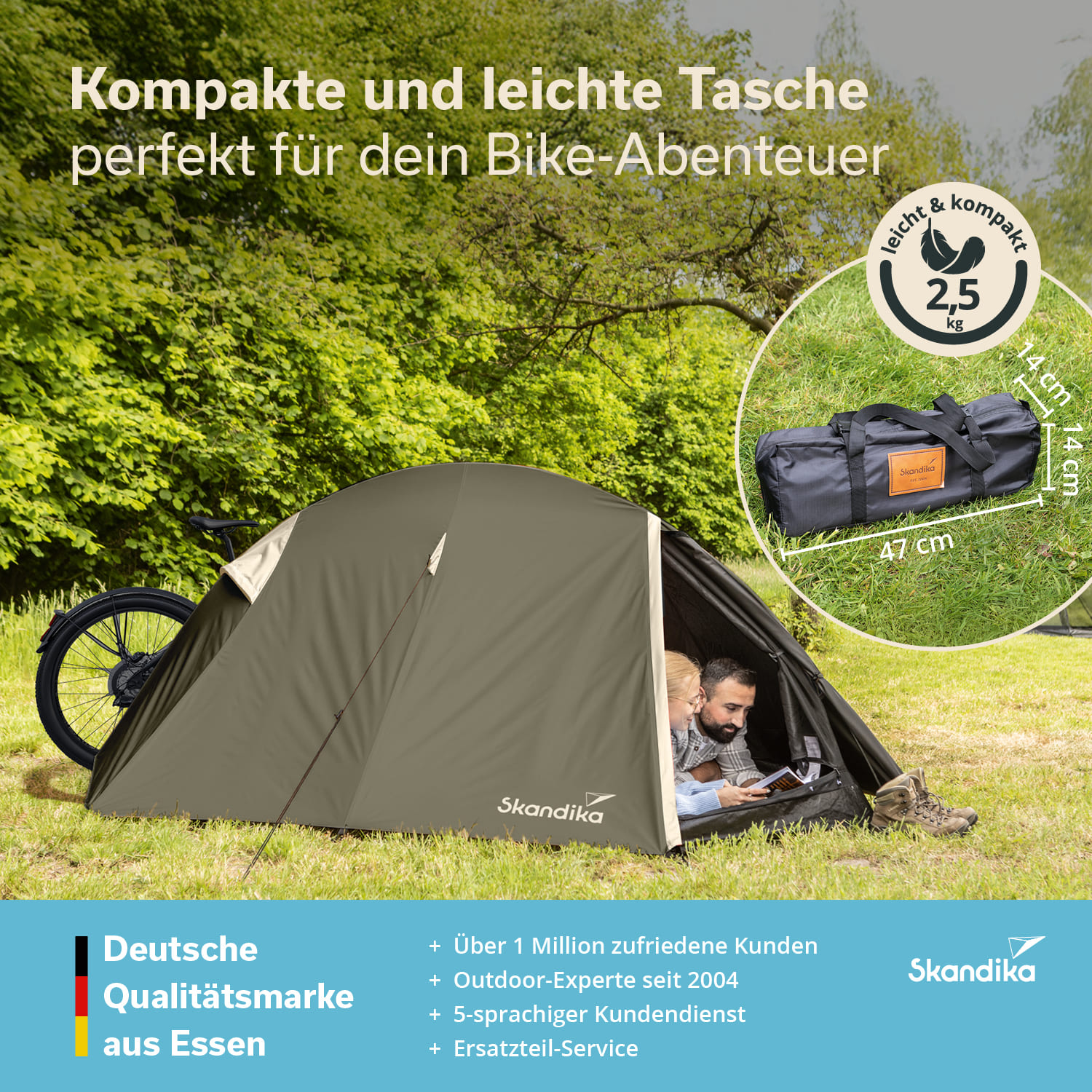 Skandika Hemus 2 Sleeper trekkers­tent - donkere slaapcabine