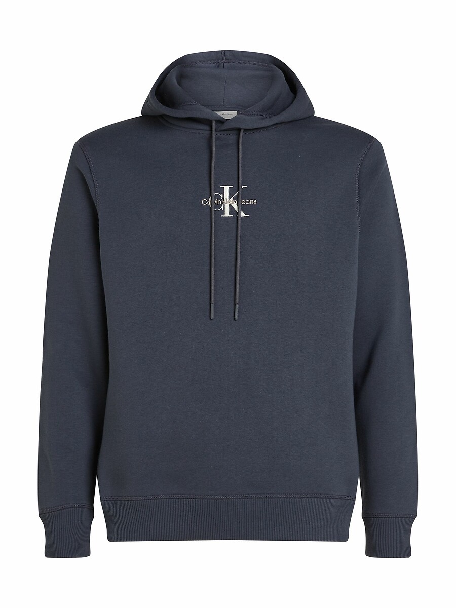 CALVIN KLEIN JEANS<br>Moletom com capuz e logo monocromático