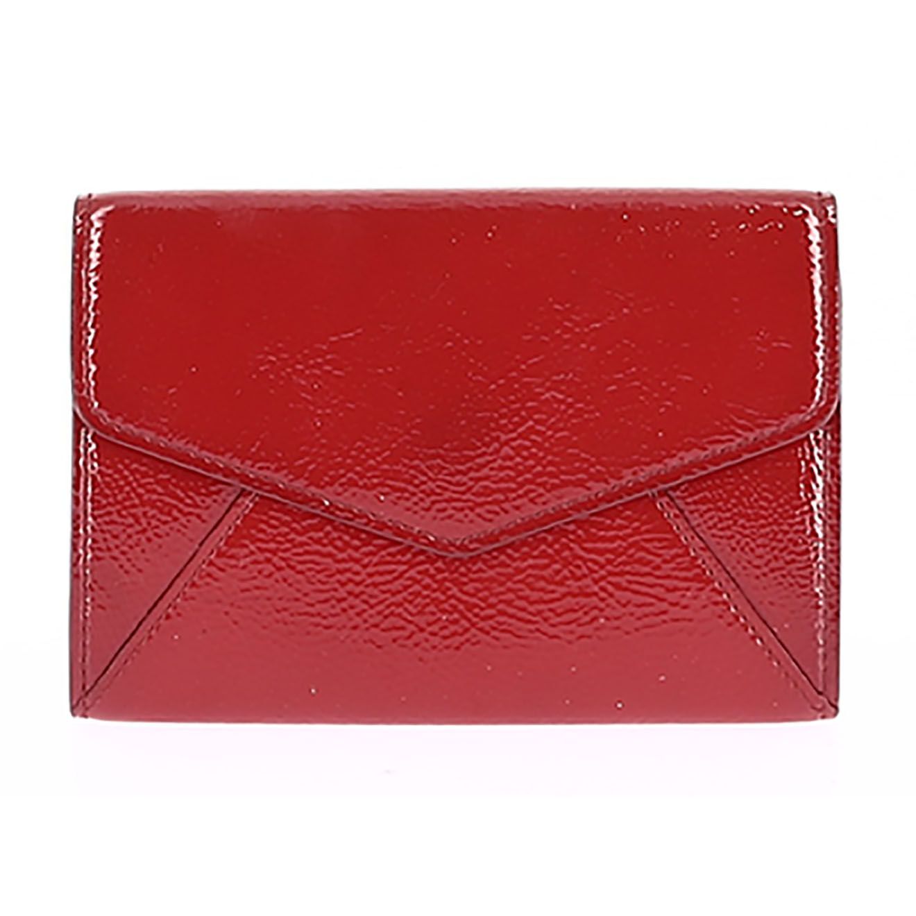 Saint Laurent Porte-monnaie en Cuir verni rouge - Très bon état - 13x9 cm