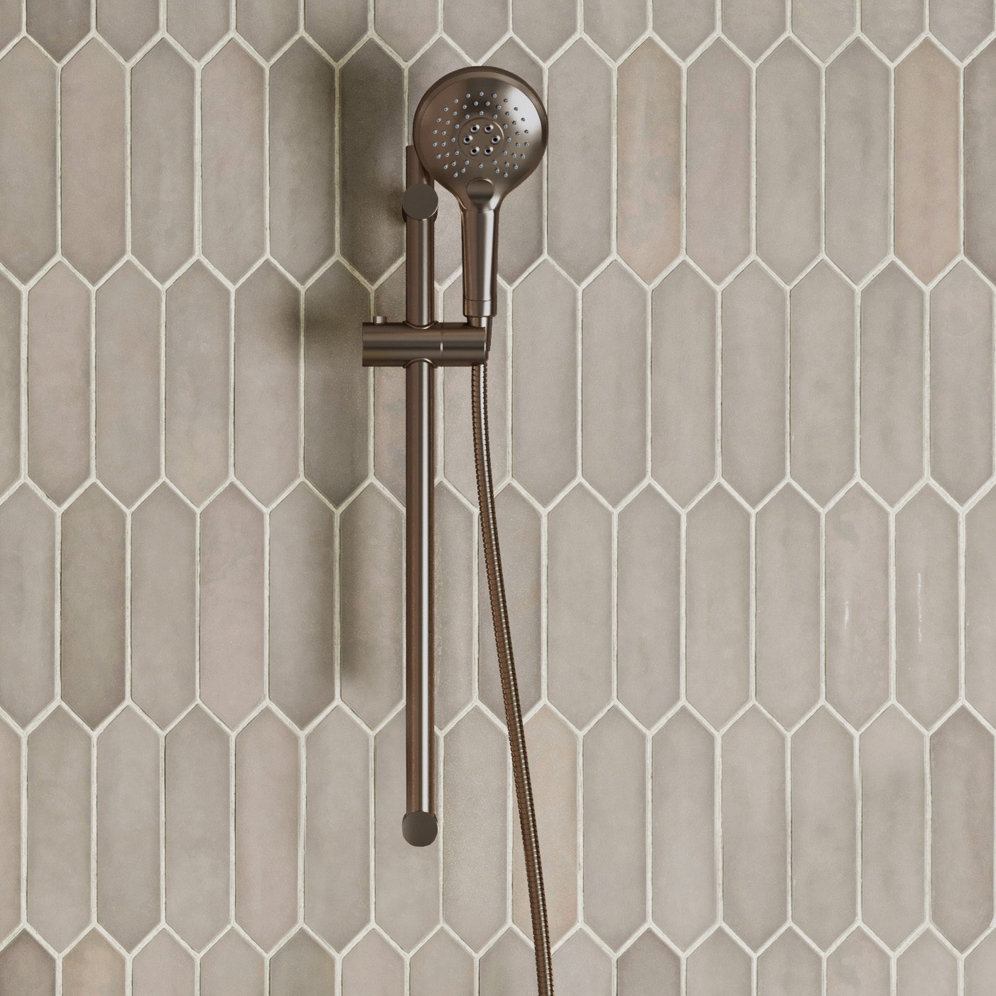 Saniclear Antique glijstangset met 2 standen handdouche verouderd messing