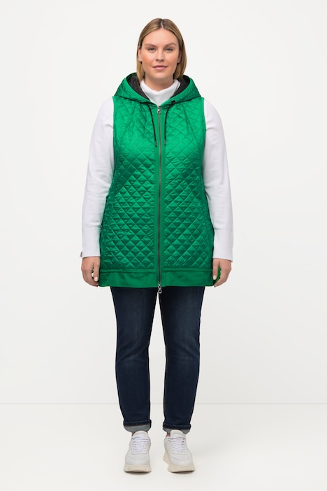 Steppweste, Tunnelzug, Kapuze, 2-Wege-Zipper, ärmellos