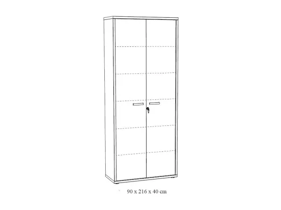 Armoire de bureau – 2 portes et étagères – Collection SOON – Blanc Mat