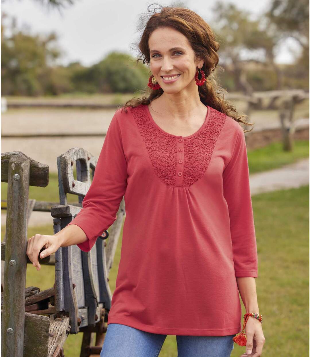 Tunique Fluide Plastron Macramé