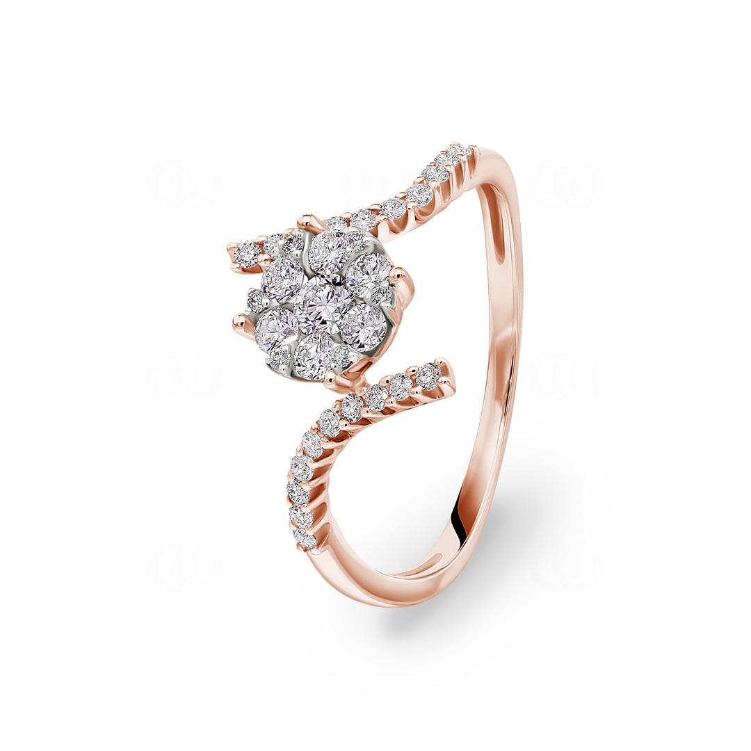 0.50 Karat Diamanten Verlobungsring 750/18 K Roségold