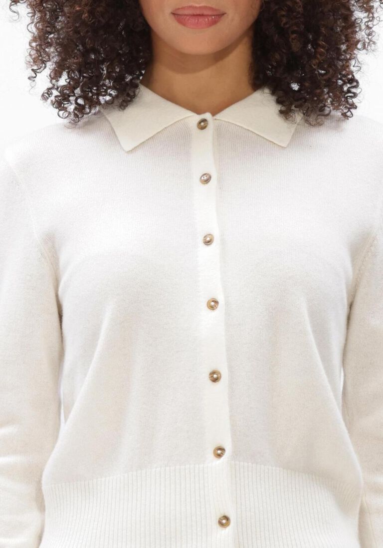 ecru closed trui cardigan with collar