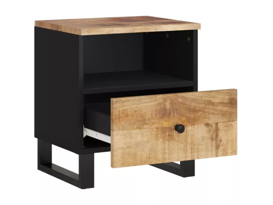 Tables de chevet 2 pièces Bois de manguier solide et d'ingénierie
