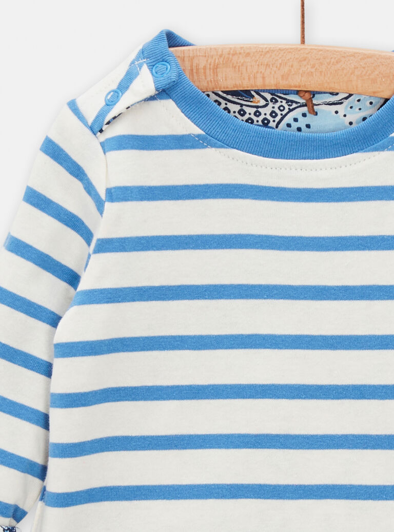 T-shirt à fond bleu réversible pour bébé garçon