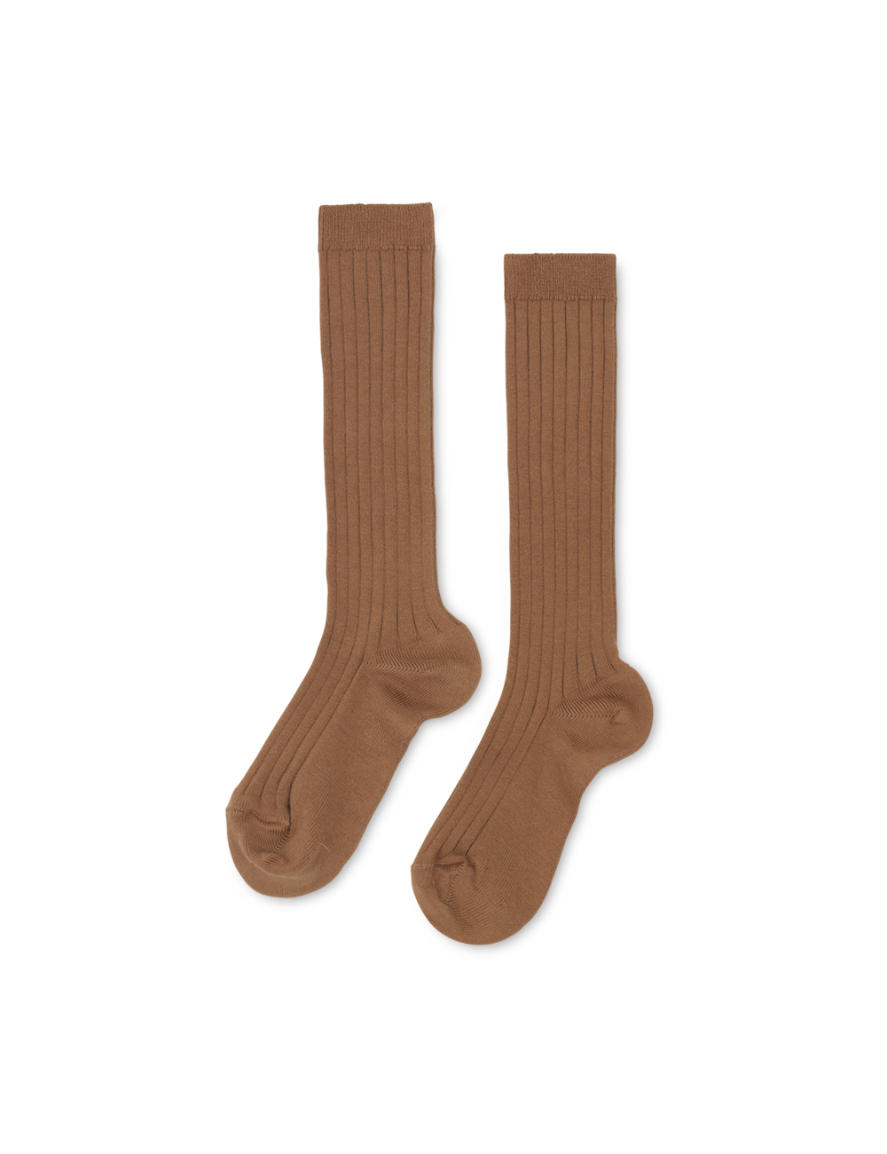 Basic Rib Knee High Socks - Cinnamon