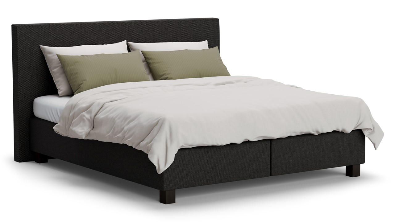 Boxspring Autentik Tunn met B Bright Platinum 200 matras anthracite