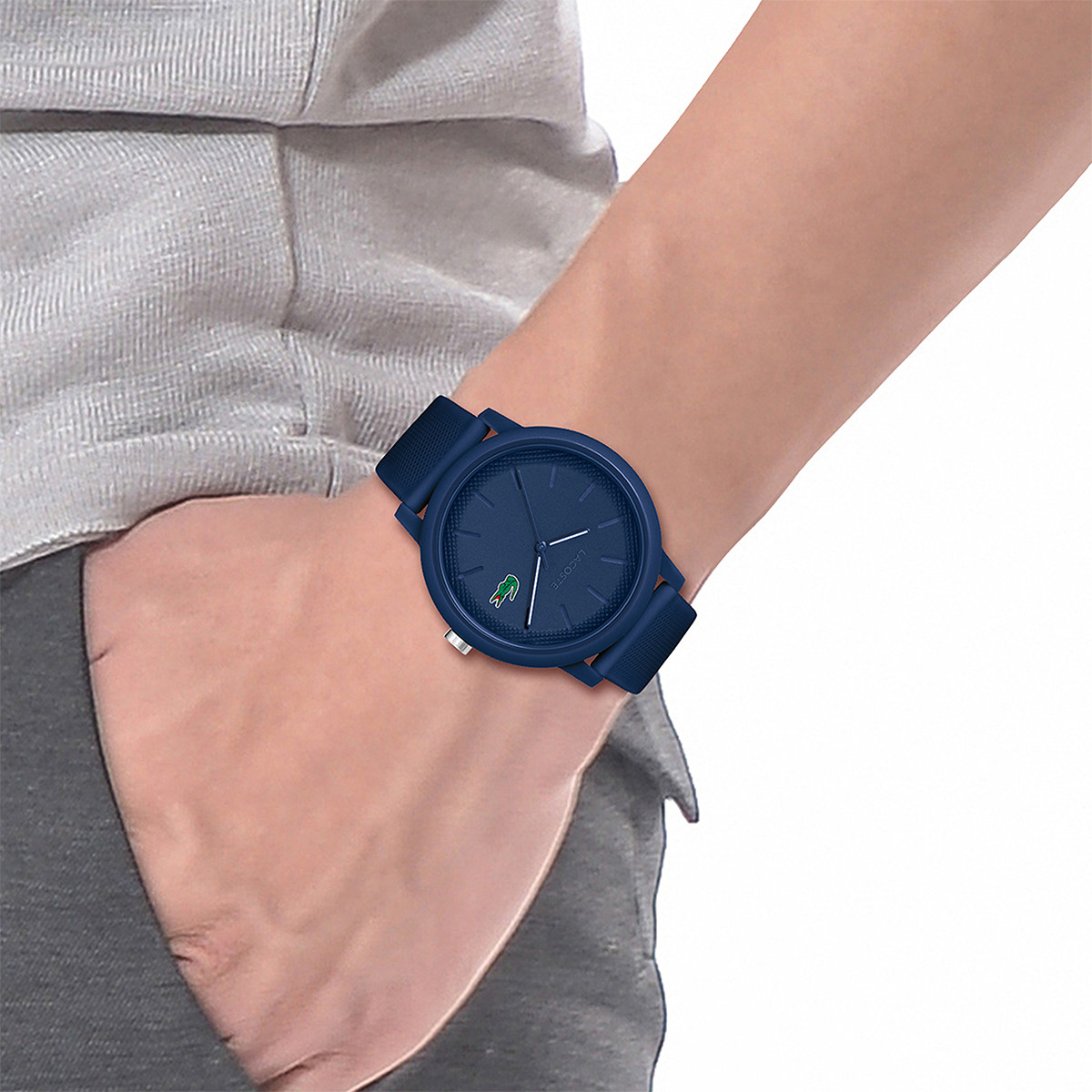 Montre Lacoste 12.12. homme résine bracelet silicone bleu