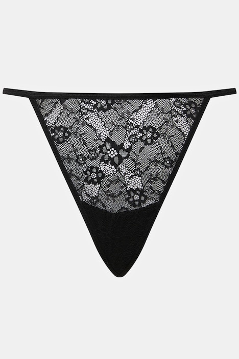 Negligé+String, 2-tlg. Set, Spitze und Mesh