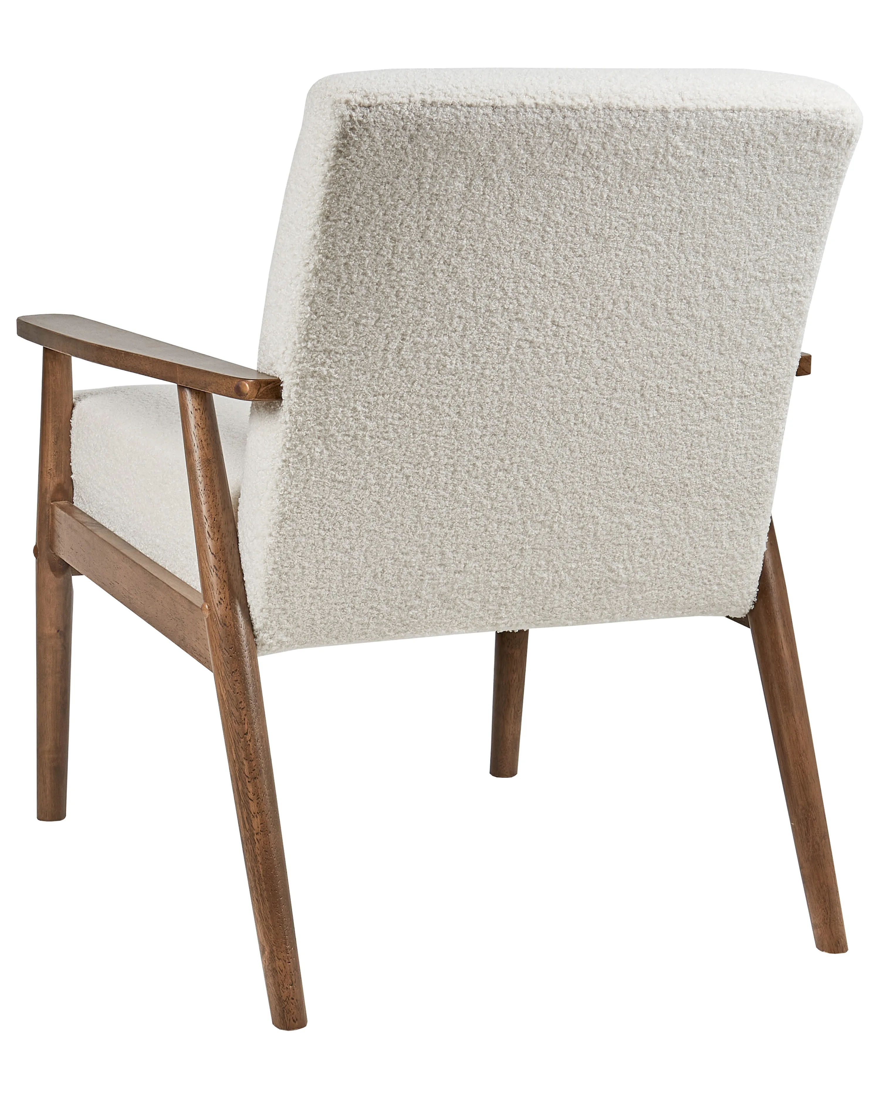 Fauteuil ESRUM Bouclé Donkerbruin/wit