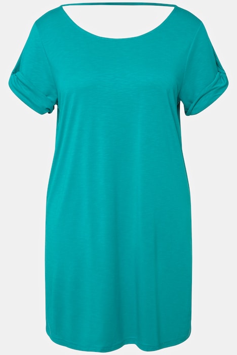 T-Shirt, Drapierung, Cut-Out, Rundhals, Halbarm