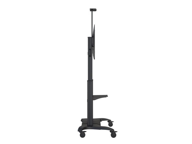 Multibrackets TV-Trolley M Public Dual Pillar 180 HD Schwar Mobiler Bodenständer mit Regal und Kamerahalterung