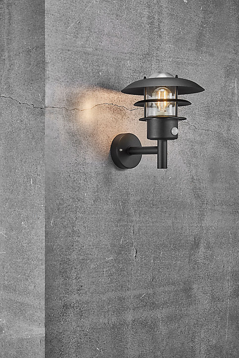 Applique murale extérieure montante à détection MARSELIS E27 NOIR IP44 60W Nordlux